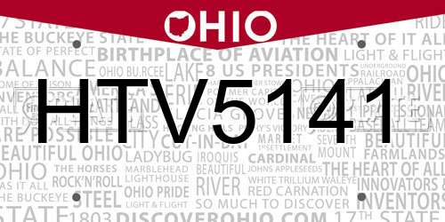 HTV5141 Ohio License Plate