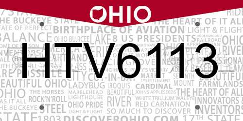 HTV6113 Ohio License Plate