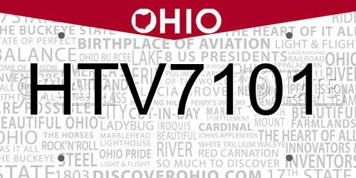 HTV7101 Ohio License Plate