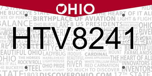 HTV8241 Ohio License Plate