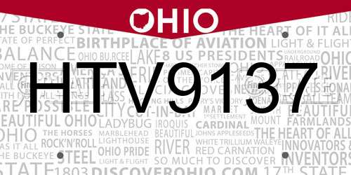 HTV9137 Ohio License Plate