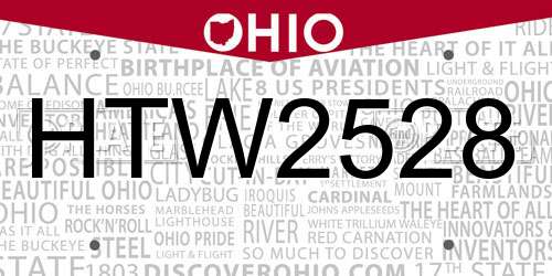 HTW2528 Ohio License Plate
