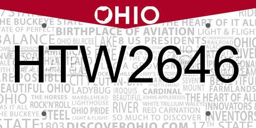 HTW2646 Ohio License Plate