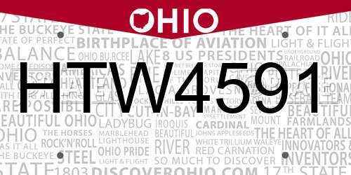HTW4591 Ohio License Plate