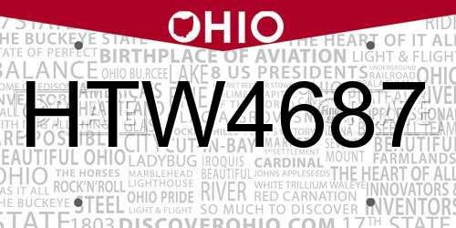 HTW4687 Ohio License Plate