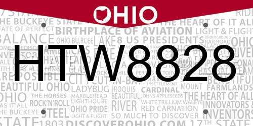 HTW8828 Ohio License Plate