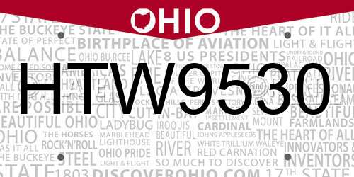 HTW9530 Ohio License Plate