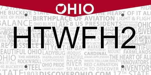 HTWFH2 Ohio License Plate