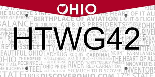 HTWG42 Ohio License Plate