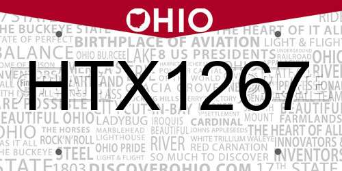 HTX1267 Ohio License Plate
