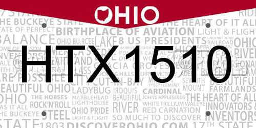 HTX1510 Ohio License Plate