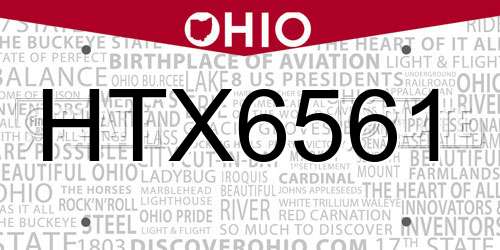 HTX6561 Ohio License Plate