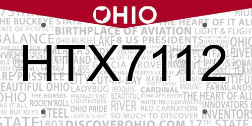 HTX7112 Ohio License Plate
