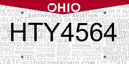 HTY4564 Ohio License Plate