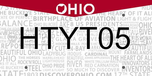 HTYT05 Ohio License Plate