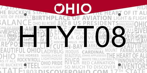HTYT08 Ohio License Plate