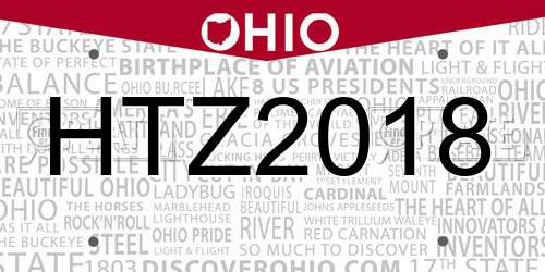 HTZ2018 Ohio License Plate