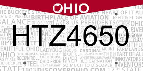 HTZ4650 Ohio License Plate