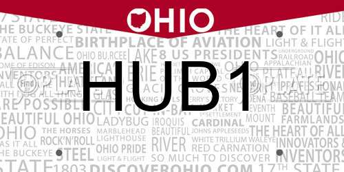 HUB1 Ohio License Plate