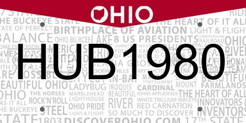HUB1980 Ohio License Plate