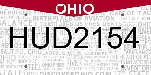 HUD2154 Ohio License Plate