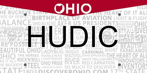 HUDIC Ohio License Plate
