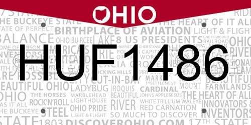 HUF1486 Ohio License Plate