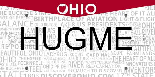 HUGME Ohio License Plate