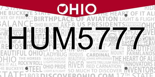 HUM5777 Ohio License Plate