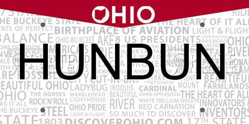 HUNBUN Ohio License Plate