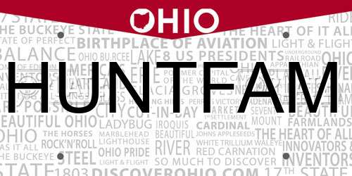 HUNTFAM Ohio License Plate