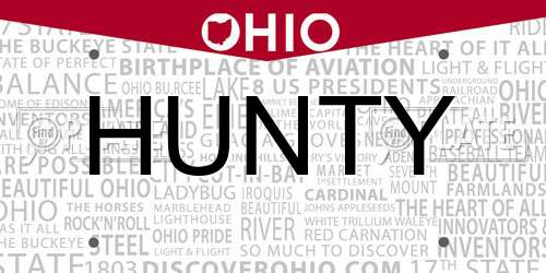 HUNTY Ohio License Plate