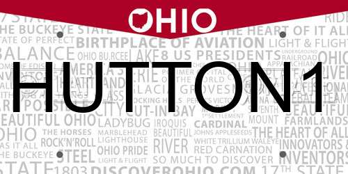 HUTTON1 Ohio License Plate