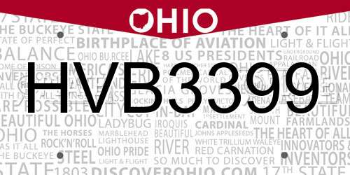 HVB3399 Ohio License Plate