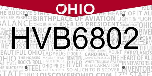 HVB6802 Ohio License Plate