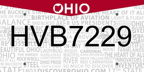 HVB7229 Ohio License Plate