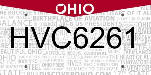 HVC6261 Ohio License Plate