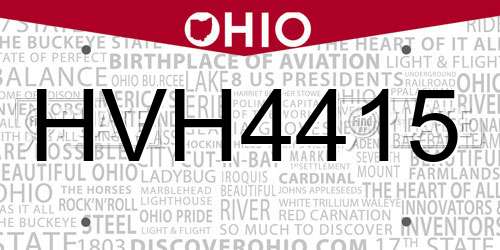 HVH4415 Ohio License Plate