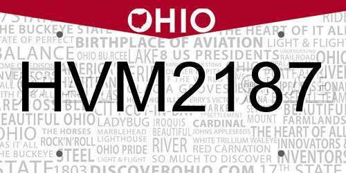 HVM2187 Ohio License Plate