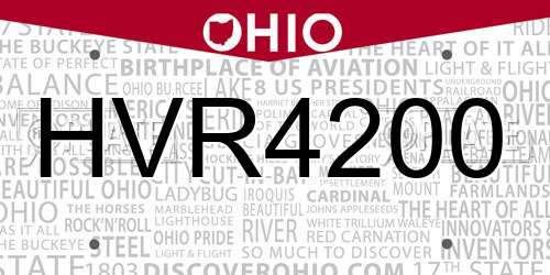 HVR4200 Ohio License Plate