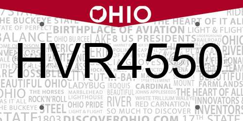 HVR4550 Ohio License Plate