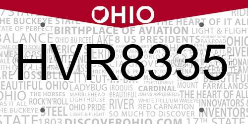 HVR8335 Ohio License Plate