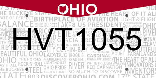 HVT1055 Ohio License Plate