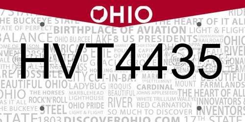 HVT4435 Ohio License Plate