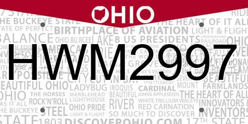 HWM2997 Ohio License Plate