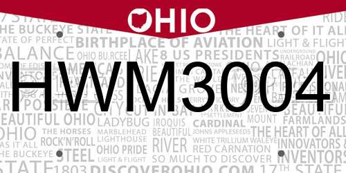 HWM3004 Ohio License Plate