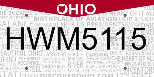 HWM5115 Ohio License Plate