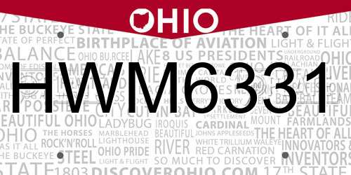 HWM6331 Ohio License Plate