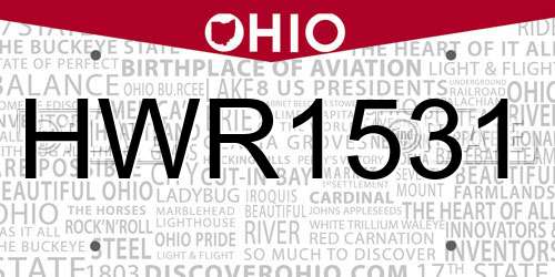 HWR1531 Ohio License Plate