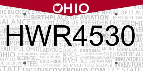 HWR4530 Ohio License Plate